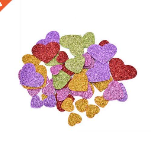 45pcs/Pack Colorful Heart Confetti Mixed Size Glitter Foam H