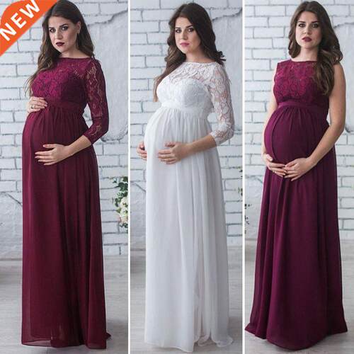 New Fashion Elegant Pregnant Women's Lace Maternity Dres