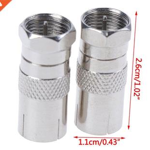2Pcs/lot F Type Male Plug Connector Socket to RF Coax For TV