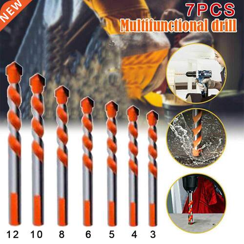 5/7pcs Multifunction Triangle Drill Bits Set Ceramic Wall Ti