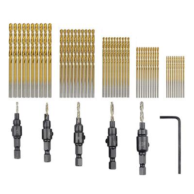55 PCS HSS 4241 Countersink Cone Drill Bit and Speed HSS Tit