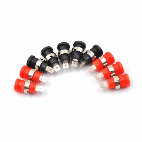 10Pcs Brass 4mm Banana Female Jack Chassis Panel Mount Socke