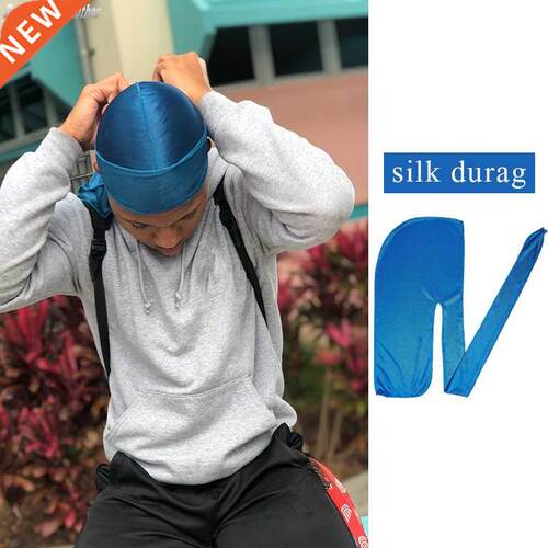 Unisex Adult Satin Long Tail Doo Rag Durag Bandanas Cap Pira