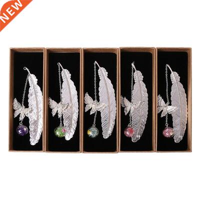 Retro Vintage Feather Butterfly Metal Bookmarks Label Book M
