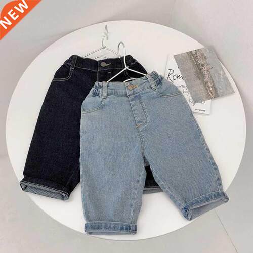 2021 New Autumn Baby Boys Denim Pants Korean Style Pure Colo