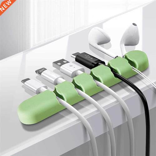 5 Holes USB Cable Organizer Cable Clamp Wire Winder Headpho
