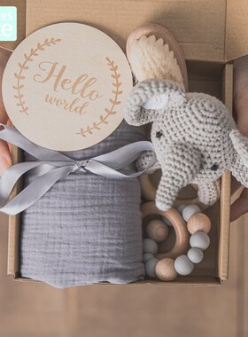 Baby Towel Newborn Bath Toy Set Gifts Box Double Sided Cotto