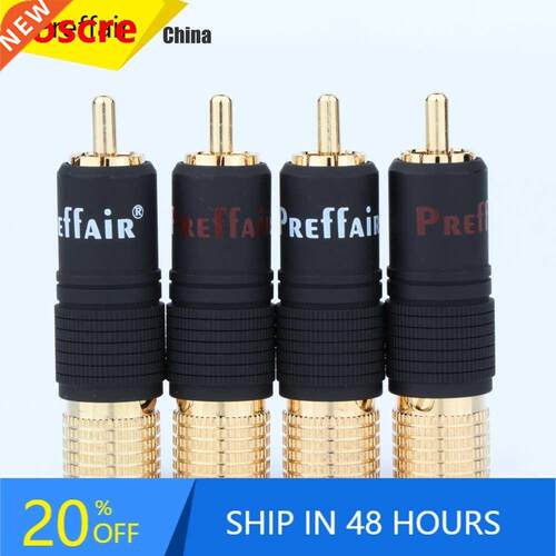 Preffair R1747 24K Gold Plated Screw Locking RCA Plug Audio