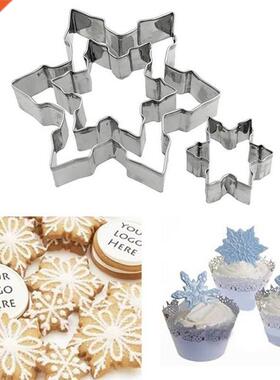 3Pcs/1Set Snowflake Biscuit Cutter Cookie Fondant Cake Mould