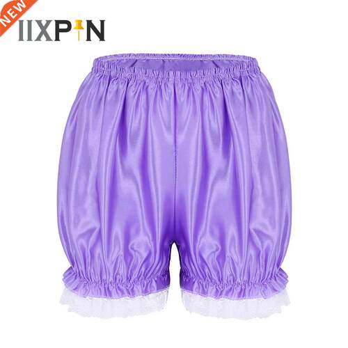 Anti Exposure Bloomers Safety Short Pants Women Shiny Lace L