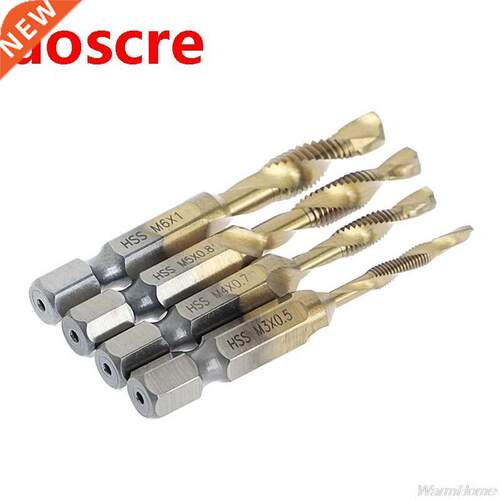 4 Pcs/Set HSS4241 Titanium Coated Bits Drill Hex Shank Spira