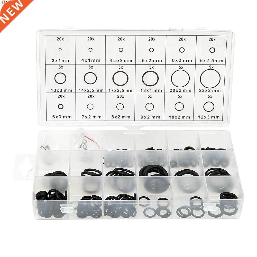 225 pièces en caoutchouc O Ring avec bo?te en plastiq