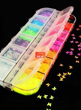 Fluorescence Butterfly Heart Fruits Various Shapes Nail Art