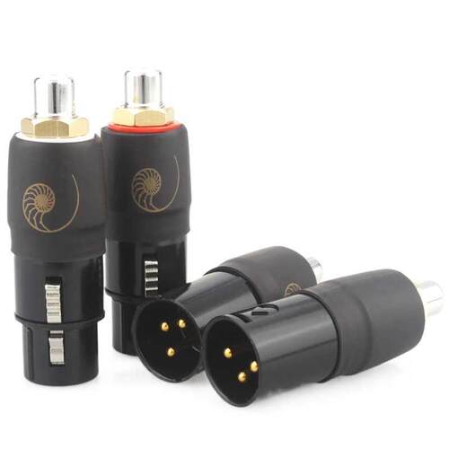 Rhodium Plated RCA To XLR Male / Female Plug Gold Plated Aud