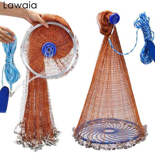 Lawaia Cast Net American Style Strong Braided Cable Hand Thr