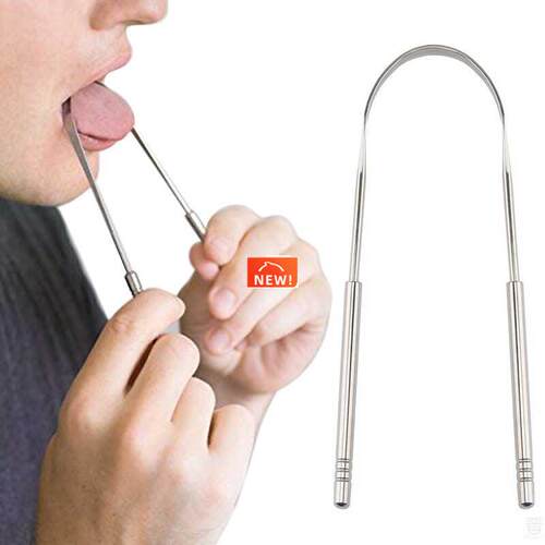 Stainless Steel Tongue Scraper Cleaner Fresh Breath Cleaning