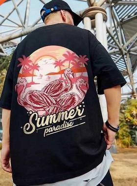 New Summer Fashion Oversize Short Sleeved Men T-Shirt Loose