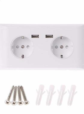 16A Wallu007F Double Socket Chger Adapter Double USB Port
