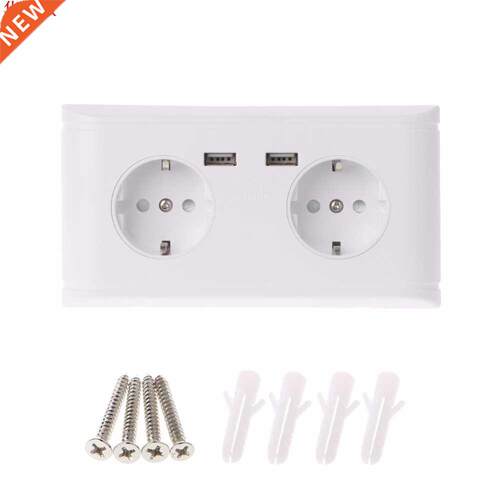 16A Wallu007F Double Socket Chger Adapter Double USB Port