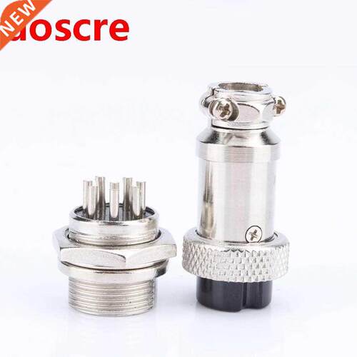 1set GX16 8Pns Screw Type Electrcal Avaton Socket Plug W