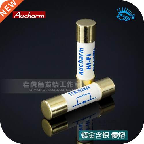 1pcs Gold-plated Aucharm fuse tube hifi fever grade silver f