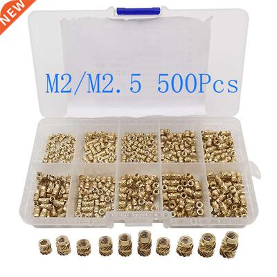 M2 M2.5 Female Thread Brass Hot Melt Inset Nuts Kit Knurled