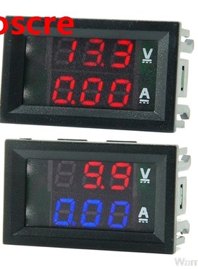DC 7-110V Voltmeter Current meter Ampere Volt Gauge Red+Blue