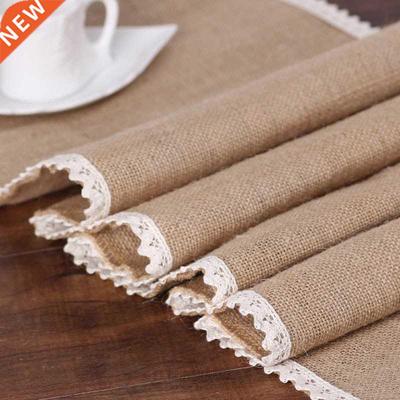 BALLE Burlap Lace Table Runner Wholesale Rustic Jute Shabby