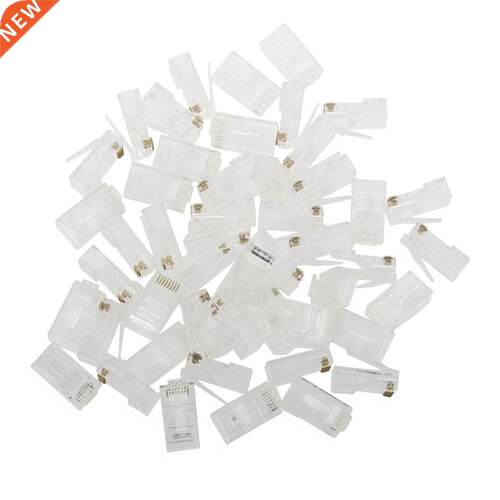 50 Pcs RJ45 8P8C Network LAN CAT5E CAT6 Modular Plug Jack Cl
