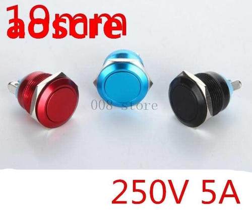 1pcs 19mm waterproof instant flat head red blue black metal