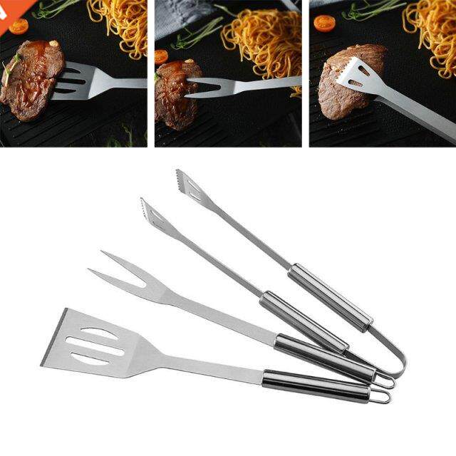 BBQ Tool Set,3pcs Professional Stainless Steel Grill Accesso