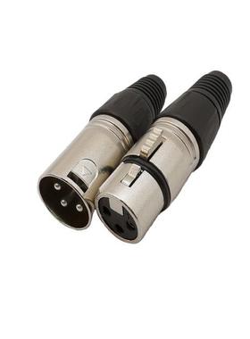 2Pcs XLR  Pin Male Plug + Female Jack Audio Sder Connecto
