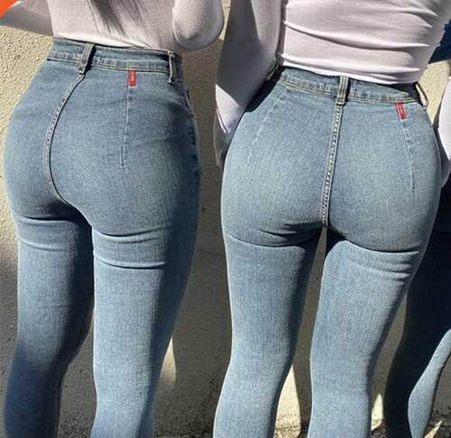 New Women Fashion High Waist Jeans nd Pants Stylish Trousers