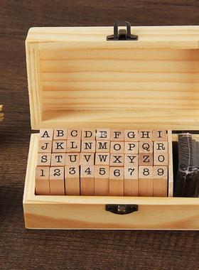 36pcs Gift Arts Crafts Wooden DIY Vintage Alphanumeric With