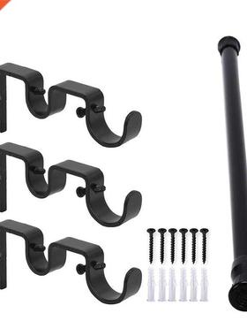 Sprng Extendable Loaded Curtan Ral Pole Telescopc Bath W