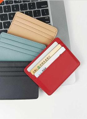 1Pc Pu Leather ID Card Holder Candy Color Bank Credit Card B