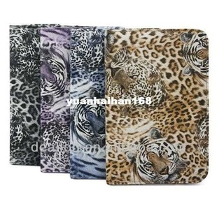 Tiger Leopard Style Folding Folio Stand Protective Case for
