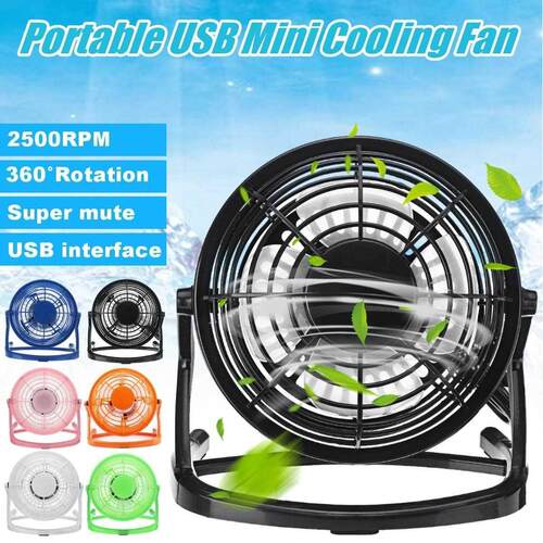 Portable Mini Fan 4 Blades Adjustable 60 Rotation Fans Cool
