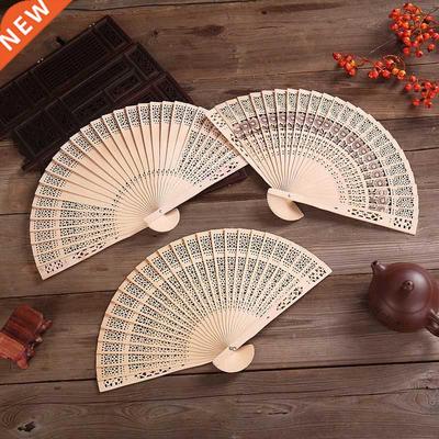 60Pcs Personalized Engraved Wood Folding Hand Fan Wedding Pe