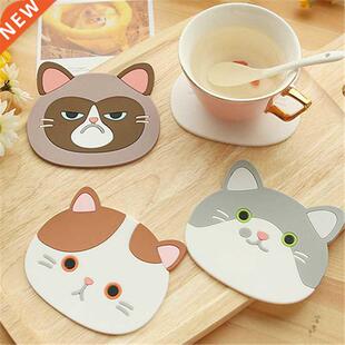2020 High quality Cat Shaped Tea Coaer Cup Holder Mat Cof