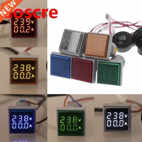 Square LED Digital Voltmeter Ammeter 22mm Signal Lights Volt