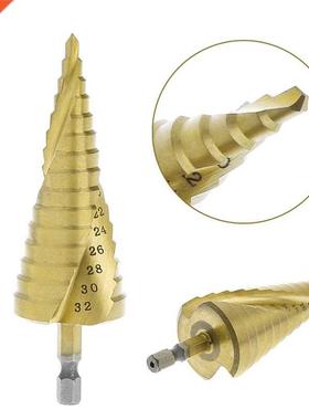Step Drill Bits 4mm-32mm Spiral groove Power Tools 1/4'&