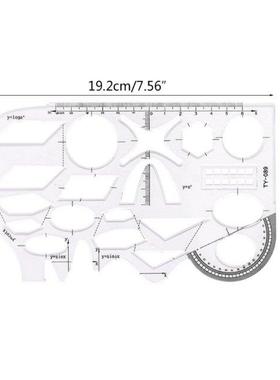 1 Pc Clear Geometry Ruler Archtectural Templates Drawng Te