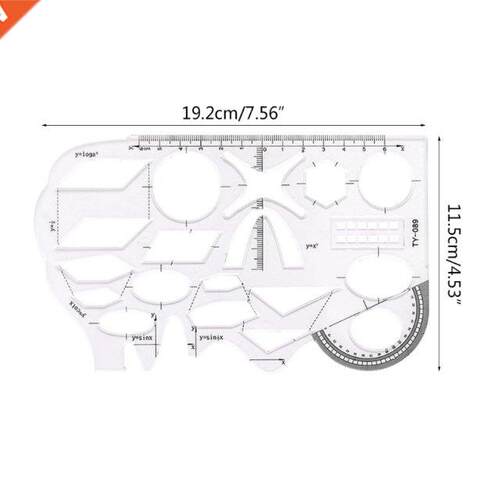 1 Pc Clear Geometry Ruler Archtectural Templates Drawng Te