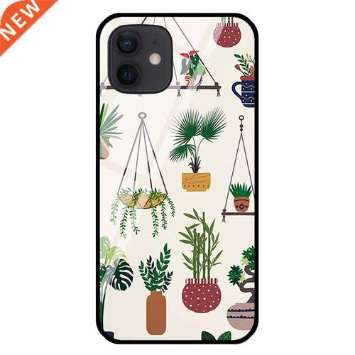 Indoor Outdoor Plant Boho Nature Art Tempered Glass Case For