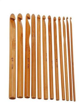 3-10mm 12pcs Bamboo Crochet Hook Set DIY Knitting Needles Ha