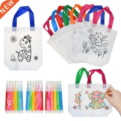6/12 Sets  Graffiti Bag with Markers Handmade Painting No