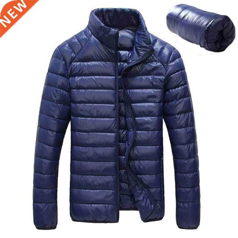 Men Winter Jacket 2021 New Ultra Light 90% White Duck Down J图片