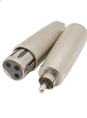 1Pcs Metal RCA Male to 3 Pin XLR Male Female Audio Plug Sock