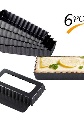 6 pcs/set Non-Stick Pie Pizza Pan Molds Cake Square Mould